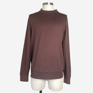 Vuori Men Ponto Performance Shirt Long Sleeve Crewneck brown active zip pocket M